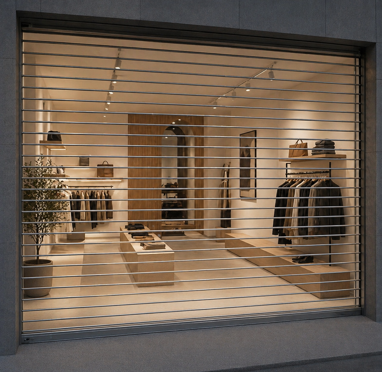 Transprent roller shutter